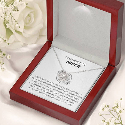 To My Beautiful Niece - I am so honored to be you aunt - Gift for Niece from Aunt - Love Knot Necklace