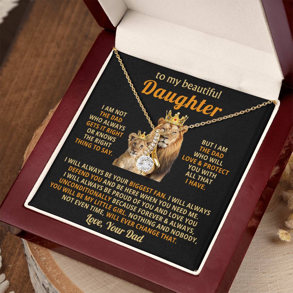 To My Beautiful Daughter Necklace - I will always be your biggest fan - Gift for Daughter from Dad - Alluring Beauty Necklace