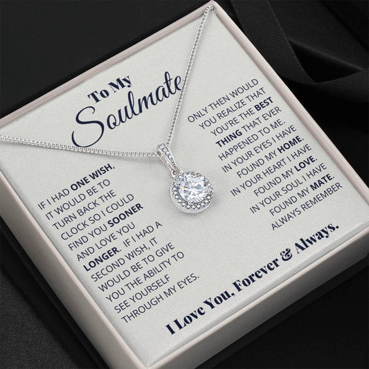 To My Soulmate Necklace - Heartfelt Gift for Her for Birthday & Romantic Days - Eternal Hope Necklace