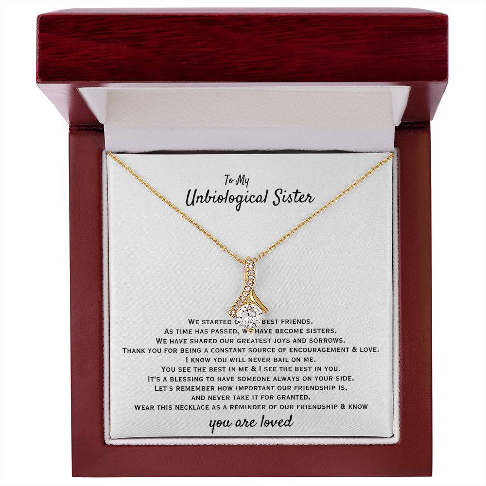 To My Unbiological Sister - You are loved - Gift for Bonus Sister - Alluring Beauty Necklace