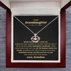 To My Granddaughter Necklace – Holiday Graduation Gift for Granddaughter from Grandma – Crown Pendant Necklace