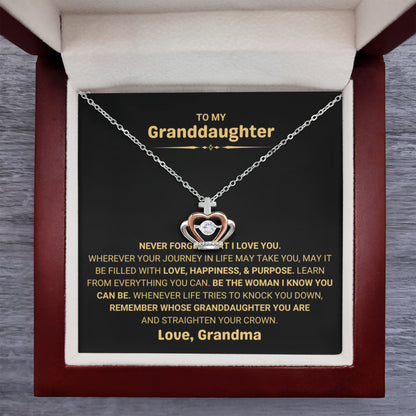 To My Granddaughter Necklace – Holiday Graduation Gift for Granddaughter from Grandma – Crown Pendant Necklace