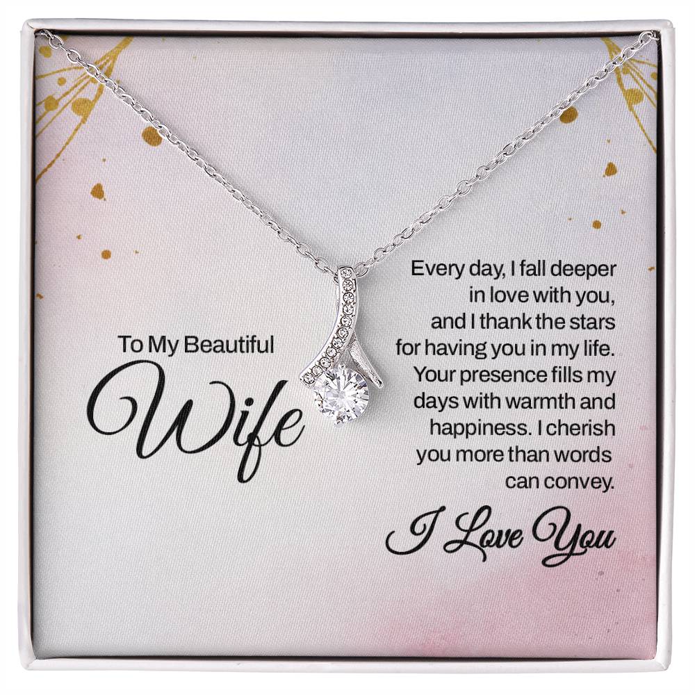 Unique Gift for Wife - Loving Jewelry from Husband for Birthday, Valentine’s Day & Holidays - Alluring Beauty Necklace