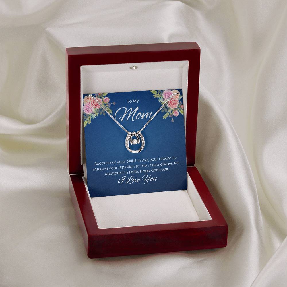 To My Mom - Lucky in Love Necklace - Mom Gift from Son/Daughter