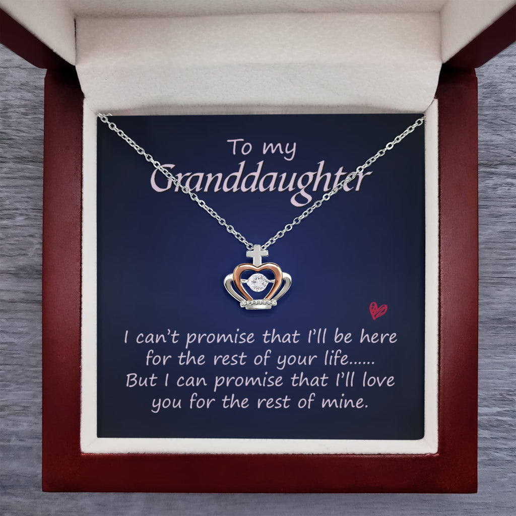 To My Granddaughter Necklace – Perfect Gift for Granddaughter Graduation & Birthday – Crown Pendant Necklace
