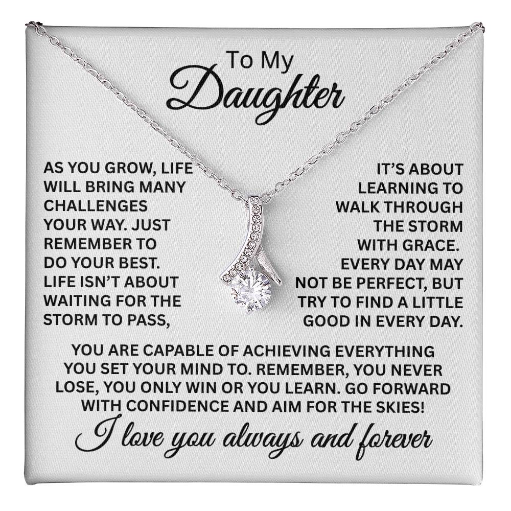 To My Daughter Necklace – Gift for Daughter’s Birthday and Graduation – Alluring Beauty Necklace