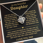 To My Daughter Necklace - You make me proud in so many ways - Daughter Present from Dad - Love Knot Necklace