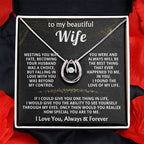 To My Beautiful Wife Necklace - Emotional Jewelry for Wife from Husband to Celebrate Love on Valentine’s Day & Beyond - Lucky In Love Necklace