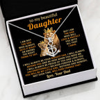 To My Daughter Necklace - Emotional Father to Daughter Jewelry for Birthday, Christmas & Life Happiness - Anchor Pendant Necklace