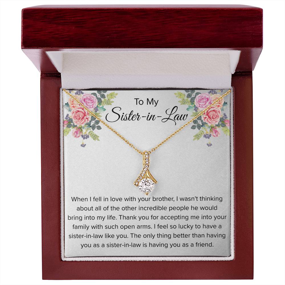 To My Sister In Law Necklace - Gift for Bonus Sister - Alluring Beauty Necklace