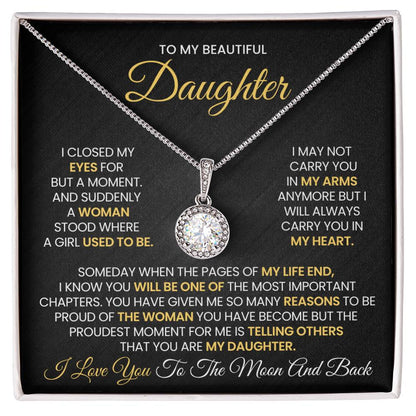 To My Daughter Necklace - Unique Daughter Gift for Christmas & Special Days - Eternal Hope Necklace