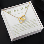 Big Sis & Lil Sis Necklace - It's a special bond that spans the years - Gift for Sisters - Interlocking Hearts Necklace