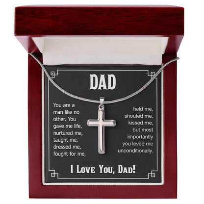 Dad - You are a man like no other - Present for Dad - Artisan Cross Necklace