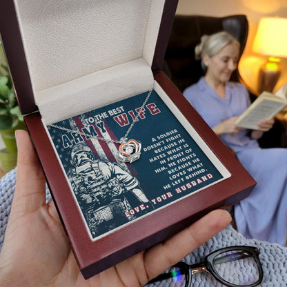 To My Army Wife Necklace - Romantic Jewelry for Wife - Crown Pendant Necklace