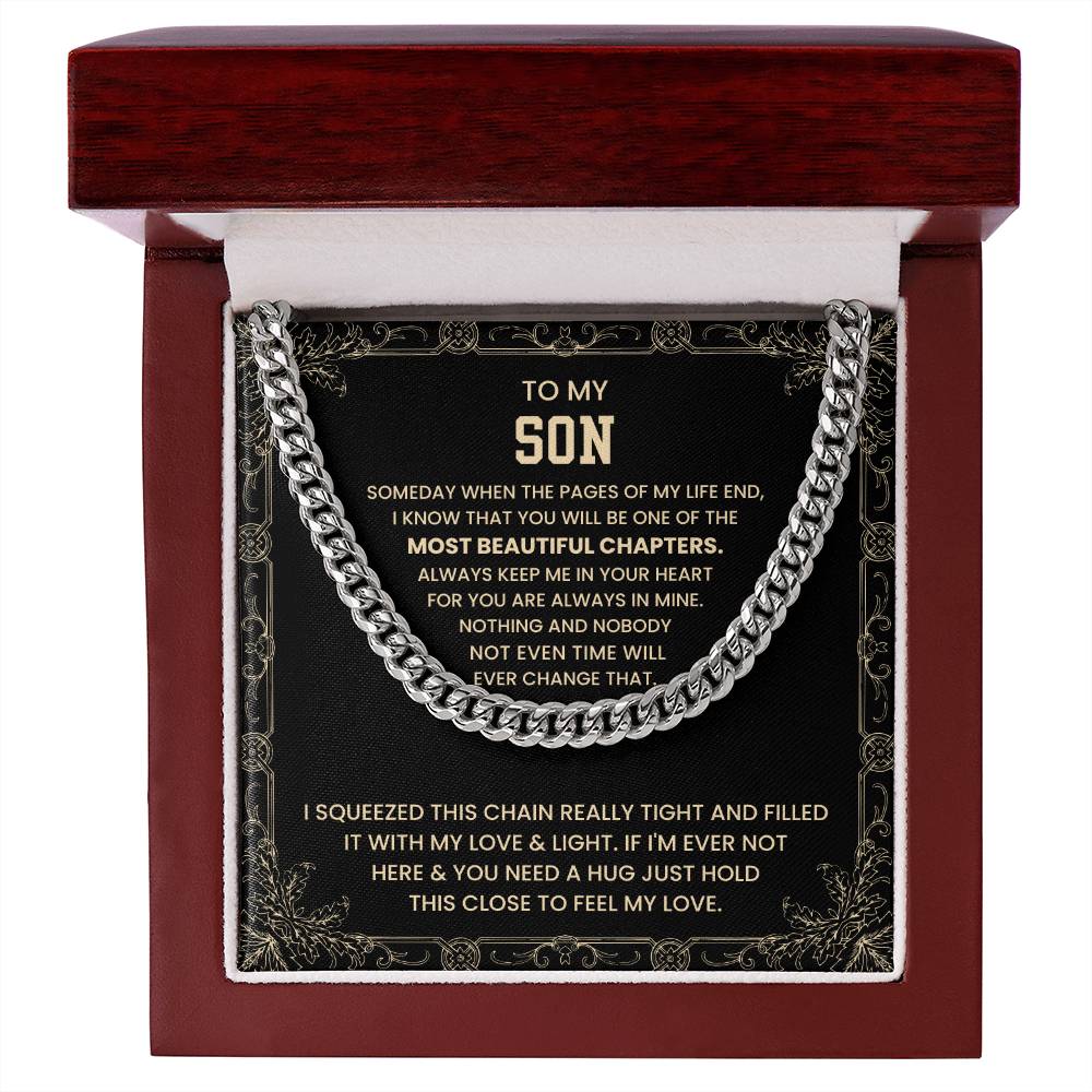 To My Son - Someday when the pages of my life end - Cuban Link Chain