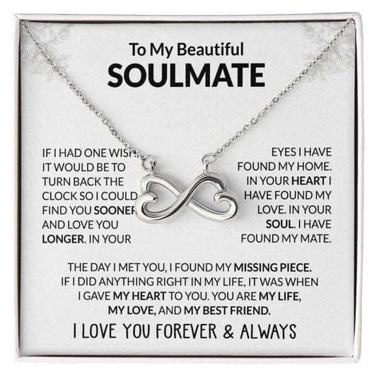 To My Beautiful Soulmate Necklace - Unique Soulmate Gift Necklace for Romantic Gifting - Endless Love Necklace