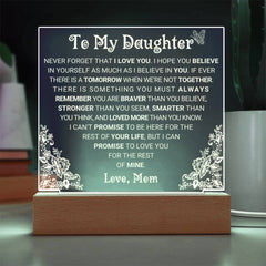 To My Beautiful Daughter - Acrylic Heart Gift, Elegant Keepsake, Special Memory