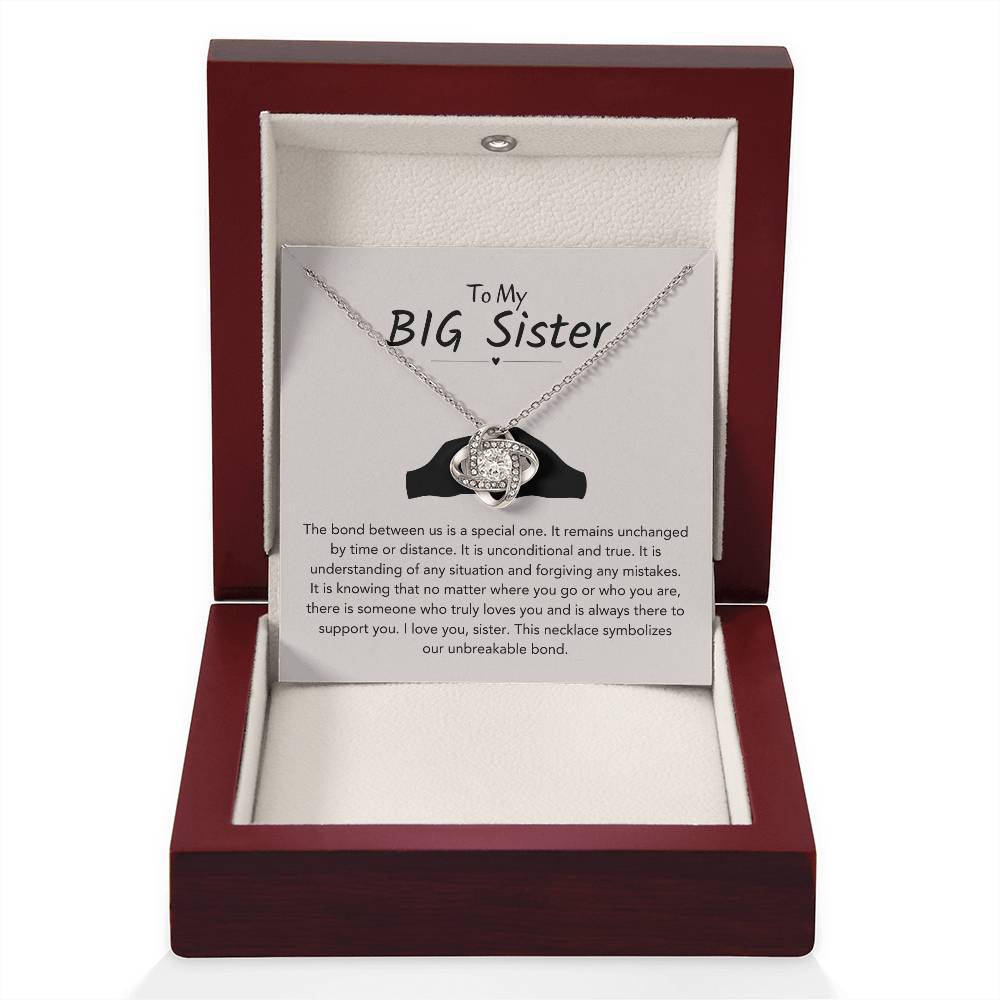 To My Big Sister Necklace - The bond between us is a special one - Gift for Big Sister - Love Knot Necklace
