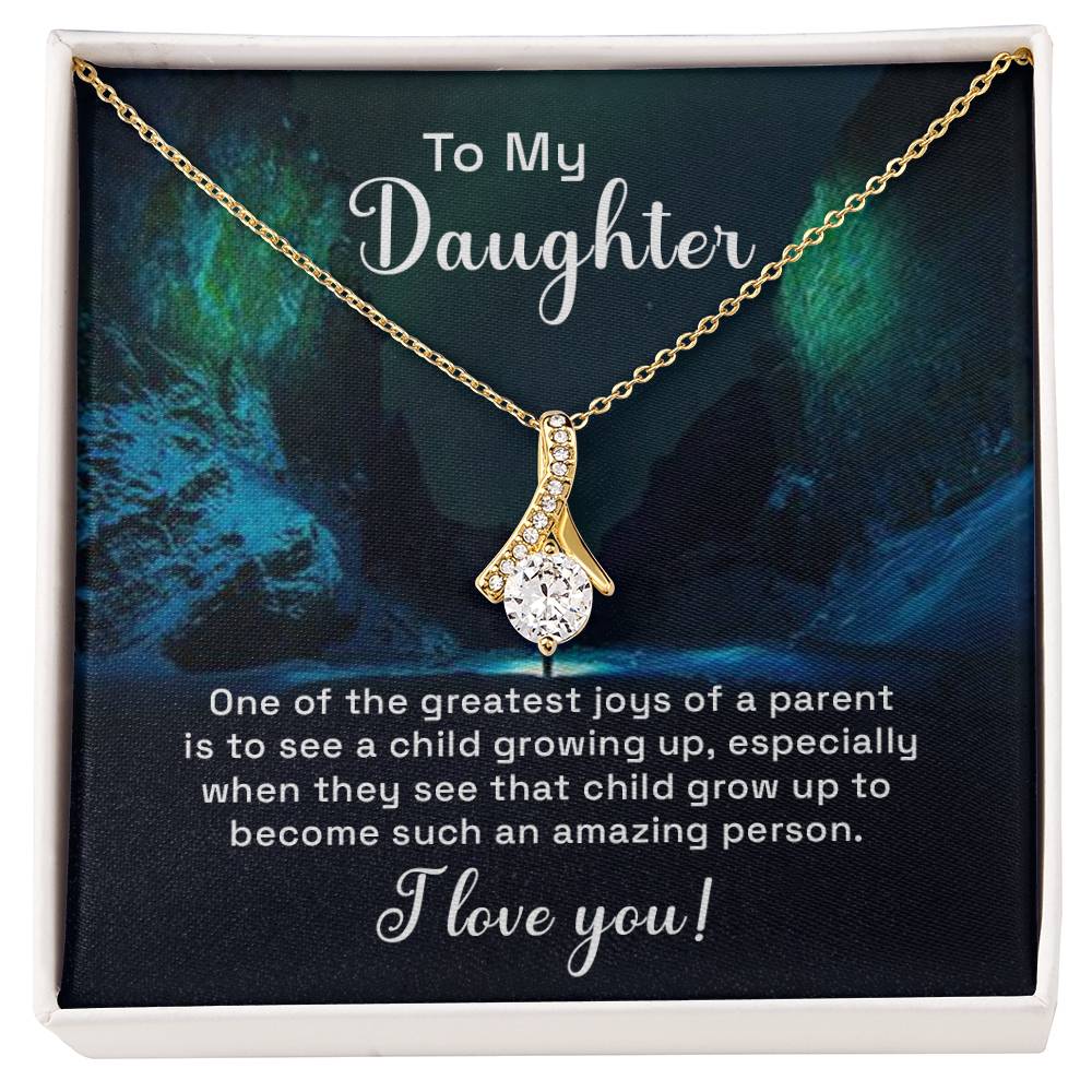 To My Daughter Necklace – Daughter Birthday & Graduation Jewelry Surprise – Alluring Beauty Necklace