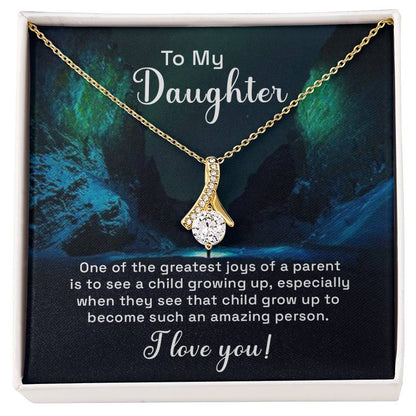 To My Daughter Necklace – Daughter Birthday & Graduation Jewelry Surprise – Alluring Beauty Necklace