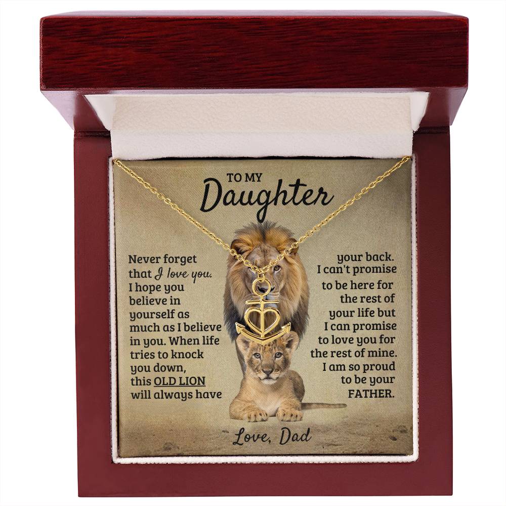 To My Daughter Necklace - I am so proud to be your father - Daughter Present from Dad - Anchor Pendant Necklace