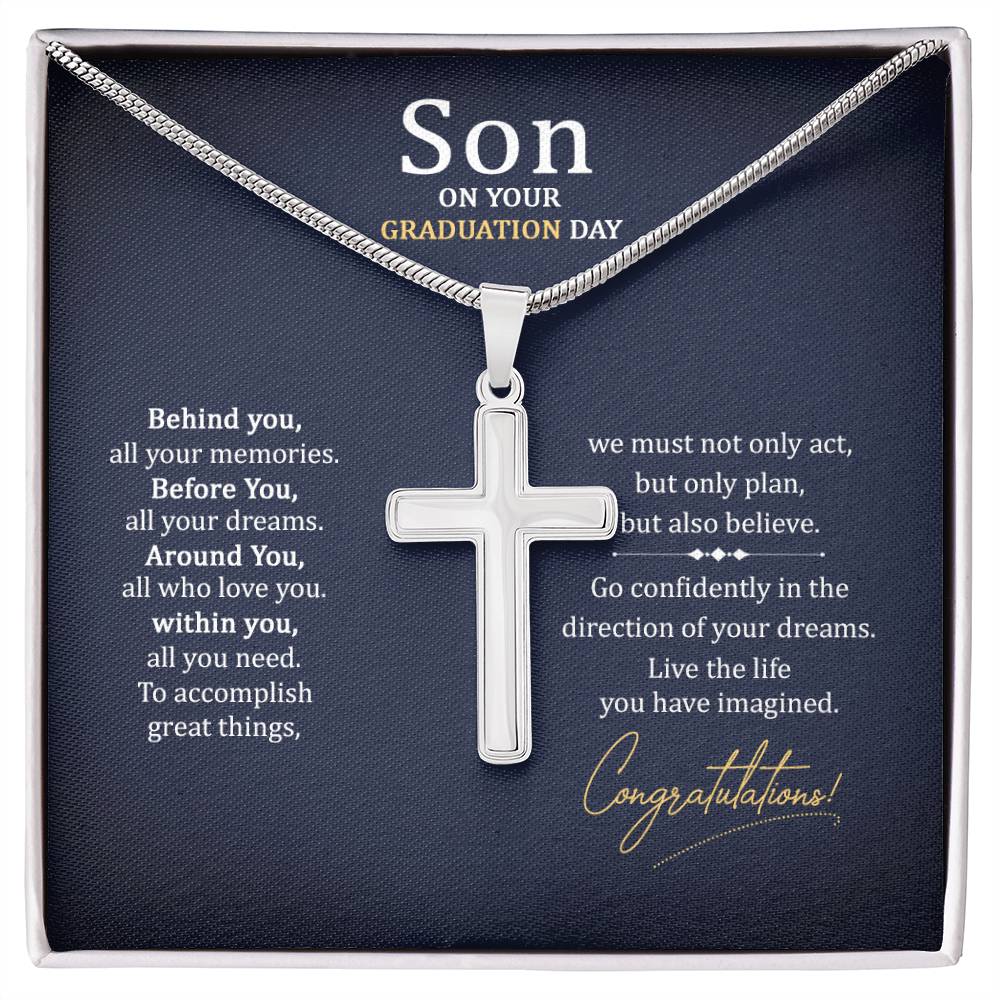 Graduation Gift for Son - Congratulations - Artisan Cross Necklace