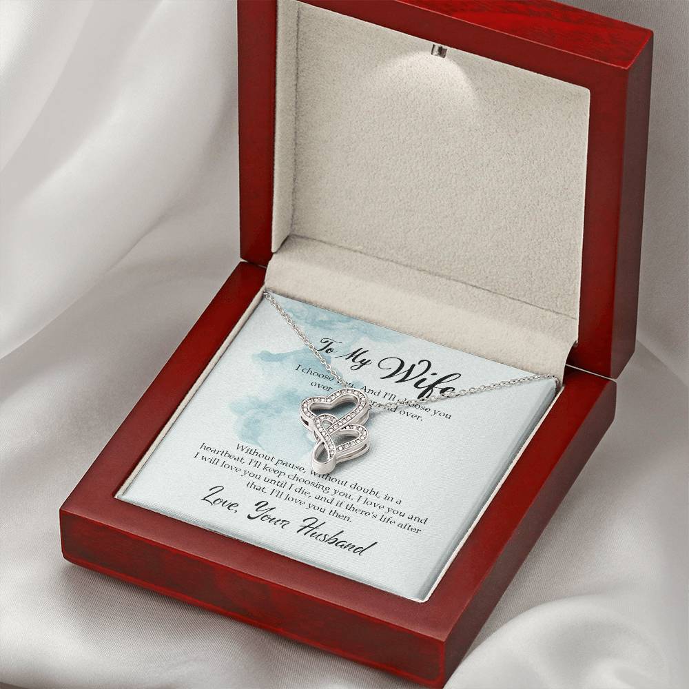 Best Gift for Wife from Husband - Emotional Love Jewelry for Birthday, Valentine’s Day, Anniversary & Christmas - Heart-to-heart Pendant Necklace