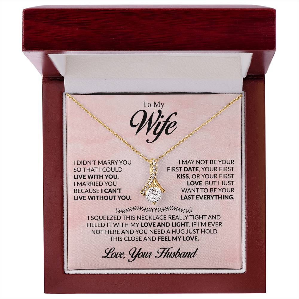 To My Wife Necklace - Romantic Keepsake Jewelry Gift from Husband for Special Days & Valentine’s Love - Alluring Beauty Necklace