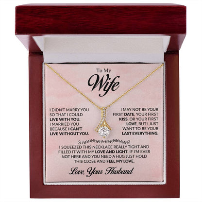 To My Wife Necklace - Romantic Keepsake Jewelry Gift from Husband for Special Days & Valentine’s Love - Alluring Beauty Necklace