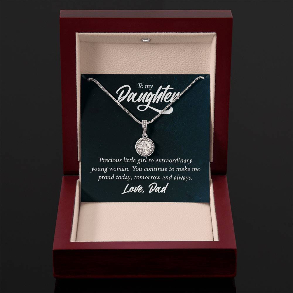 To My Daughter Necklace - Heartwarming Gift from Dad for Daughter’s Birthday & Meaningful Achievements - Eternal Hope Necklace