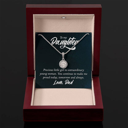To My Daughter Necklace - Heartwarming Gift from Dad for Daughter’s Birthday & Meaningful Achievements - Eternal Hope Necklace