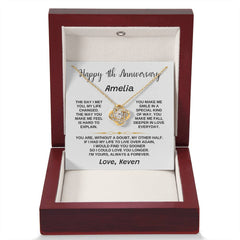 4th Anniversary Necklace, Elegant Gift for Her, Celebrate Love, Precious Memories & Your Beautiful Story, Happy 4th Anniversary