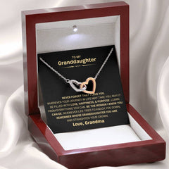 Cherished Jewelry for Granddaughter, Elegant Necklace, Sentimental Gift, Interlocking Hearts Necklace, To My Beautiful Granddaughter