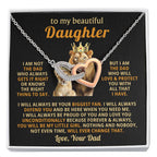 To My Daughter Necklace - Best Surprise Gift for Daughter from Dad for Graduation, Birthday & Christmas - Interlocking Hearts Necklace