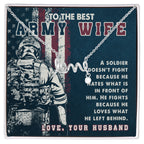 To The Best Army Wife Gift from Husband - Scripted Love Necklace