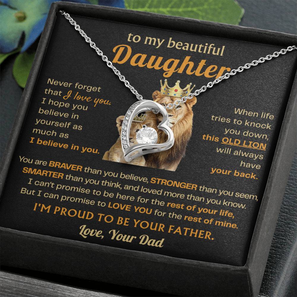 To My Daughter Necklace - Sentimental Birthday Gift from Dad, Meaningful Jewelry for Milestones & Holidays - Forever Love Necklace