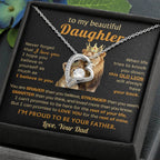 To My Daughter Necklace - Sentimental Birthday Gift from Dad, Meaningful Jewelry for Milestones & Holidays - Forever Love Necklace