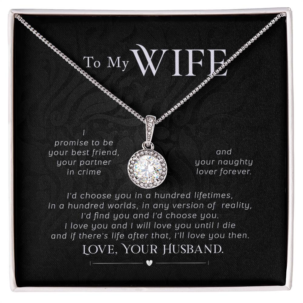 To My Wife Necklace - Cherished Wife Gift from Husband for Anniversary, Valentine’s Day & Beautiful Life Moments - Eternal Hope Necklace