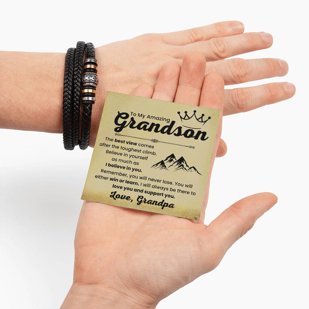 Grandson Gift from Grandma – Christmas, Graduation, Birthday – Love You Forever Bracelet