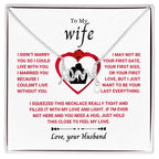 To My Wife Necklace - Soulmate Jewelry Gift from Husband for Birthday, Anniversary & Valentine’s Day - Scripted Love Necklace