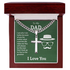 To My Dad Necklace - You're the greatest - Dad Gift from Kids - Artisan Cross with Cuban Link Chain