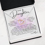 To My Daughter Necklace – Graduation & Christmas Gift from Mom – Interlocking Hearts Necklace