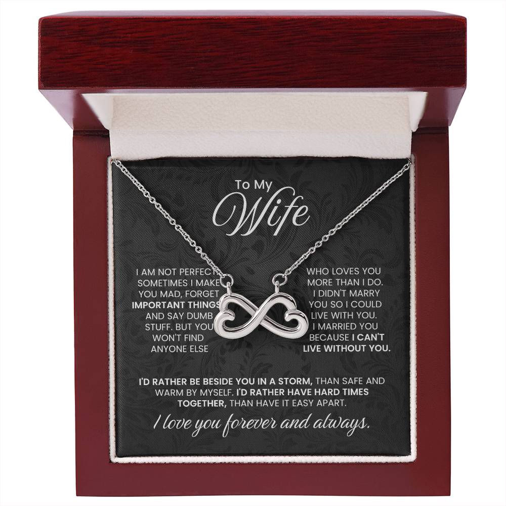 To My Wife Necklace - Loving Husband to Wife Gift for Christmas, Valentine’s Day, Anniversary & Special Days - Endless Love Necklace