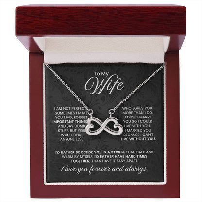 To My Wife Necklace - Loving Husband to Wife Gift for Christmas, Valentine’s Day, Anniversary & Special Days - Endless Love Necklace