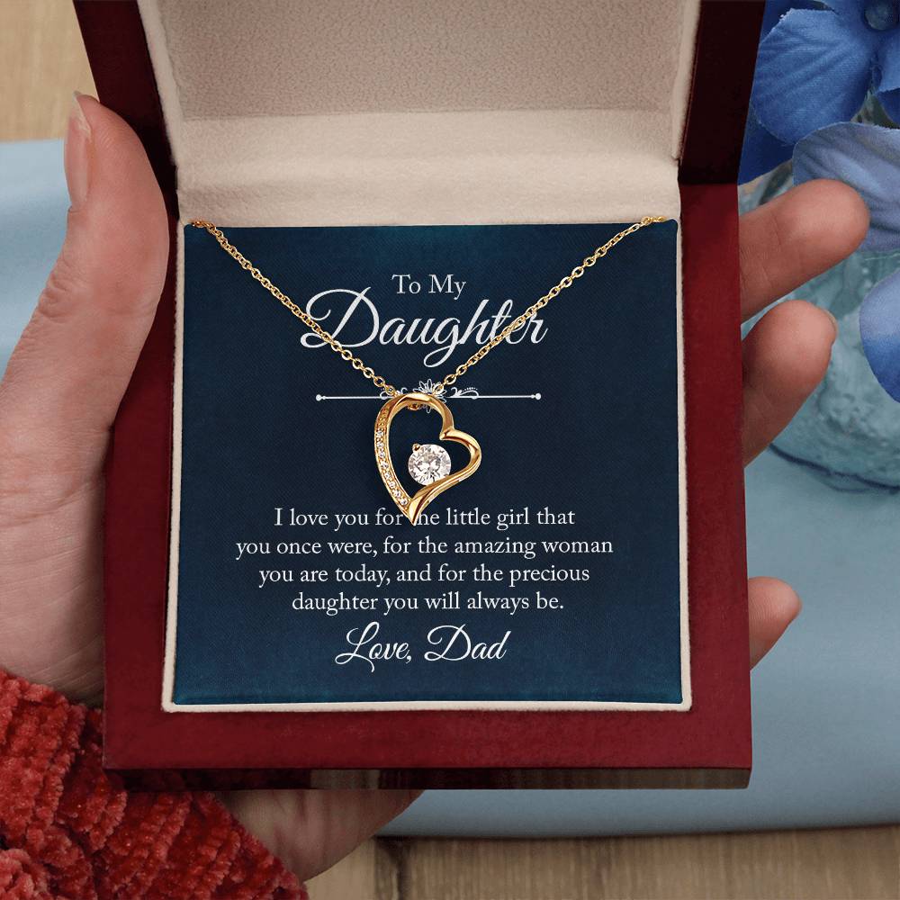 To My Daughter Necklace – Daughter Gift for Birthday Graduation Achievements – Forever Love Necklace