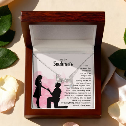 To My Soulmate Necklace - Unique Soulmate Gift for Her for Birthdays & Surprise Moments - Scripted Love Necklace