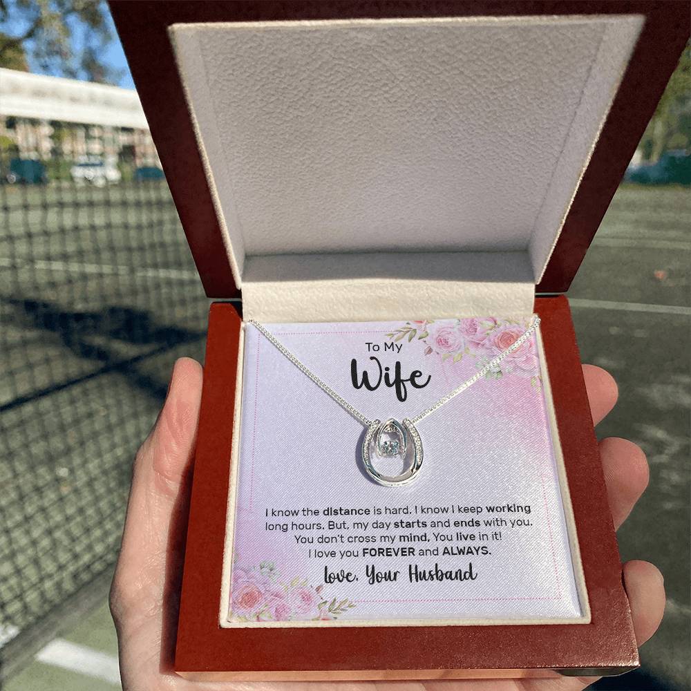 Love Gift for Wife from Husband - Sentimental Jewelry for Valentine’s Day, Anniversary, Birthday & Christmas - Lucky In Love Necklace