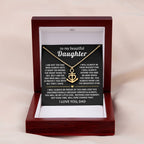 To My Daughter Necklace - Best Gift for Daughter from Dad - Anchor Pendant Necklace