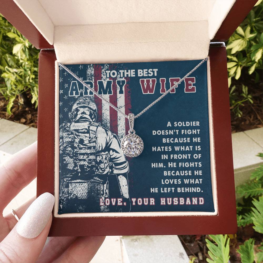 To The Best Army Wife - Eternal Hope Necklace - Gift for Wife from Husband