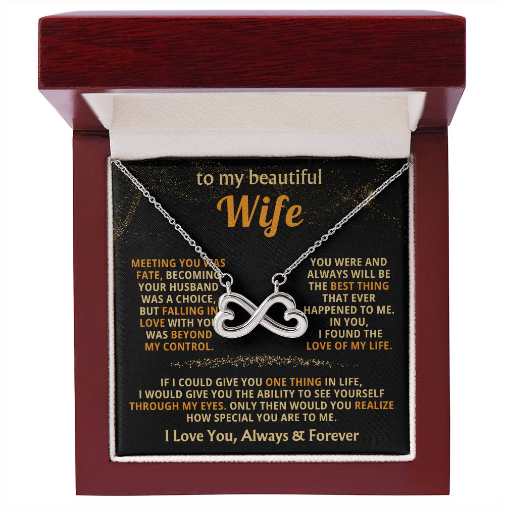 Thoughtful Gift for Wife - Emotional Jewelry from Husband for Anniversary, Birthday, Valentine’s Day & Holidays - Endless Love Necklace